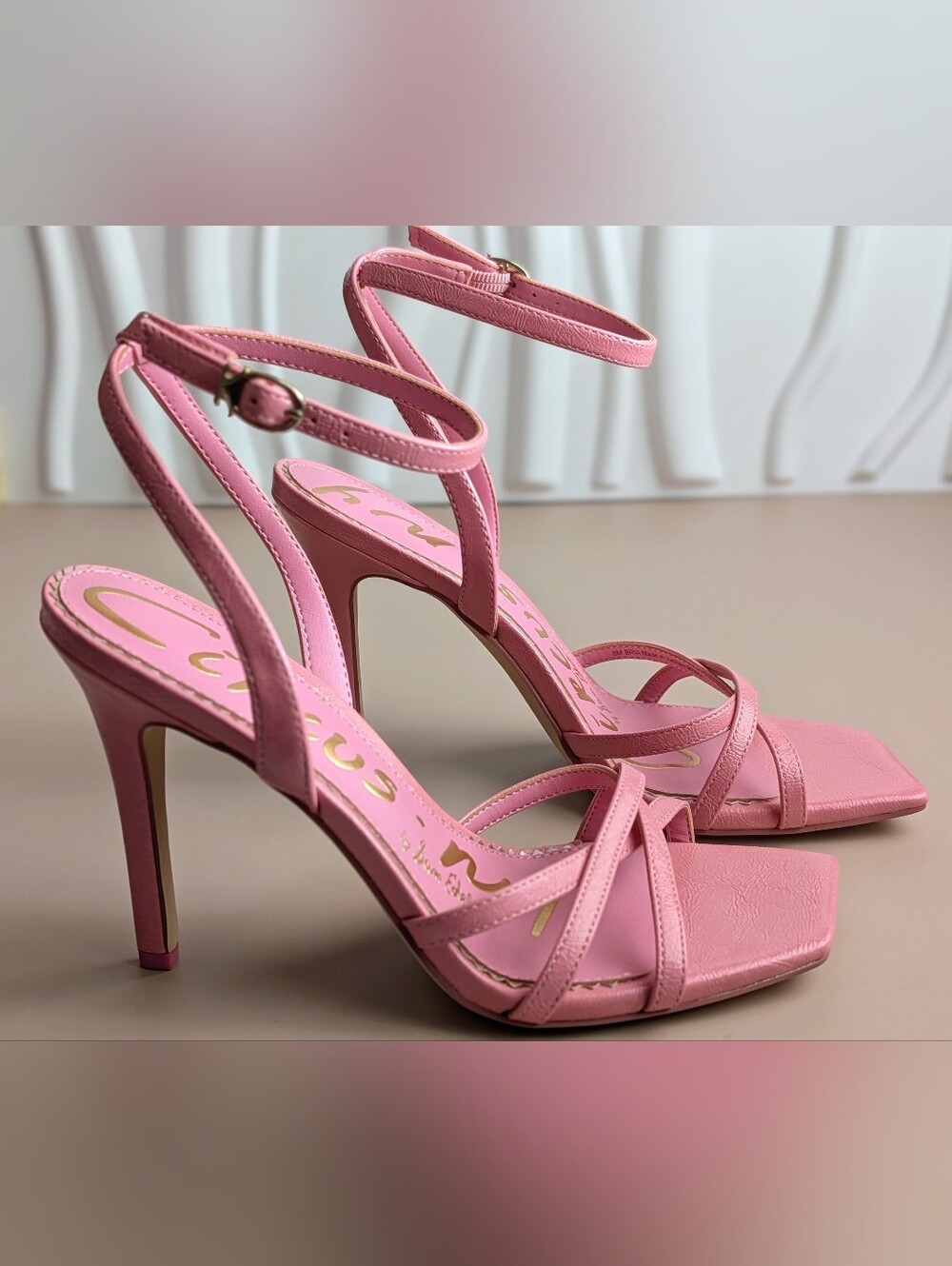 Circus NY by Sam Edelman Bria Pink Prism Ankle Strap Stiletto Heels 8M NIB